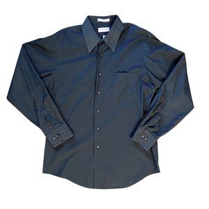 Van Heusen Mens Shirt // Black Large // Neck: 16 1/2 // Size: 34/35